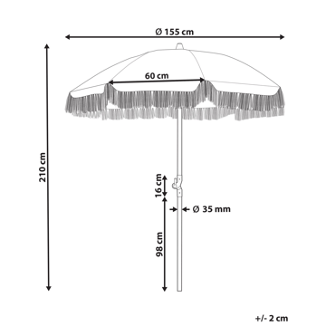 Parasoll utendørs 155 cm Mondello - hvit/blå - Hagemøbler & utemiljø - Solbeskyttelse - Parasoller - Strandparasoll