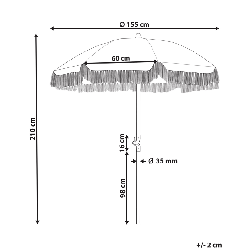 Parasoll utendørs 155 cm Mondello - hvit/blå - Hagemøbler & utemiljø - Solbeskyttelse - Parasoller - Strandparasoll