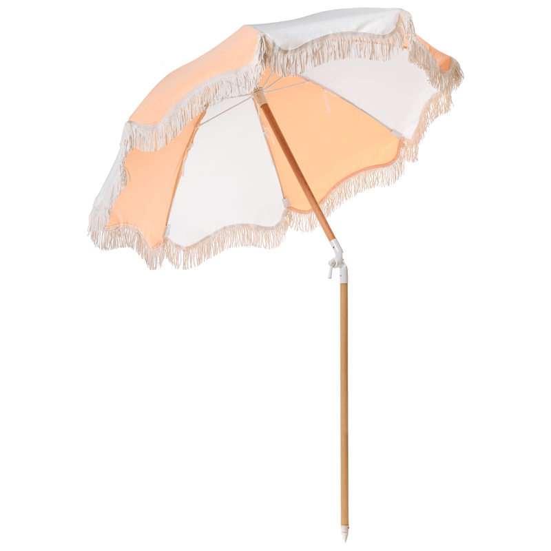Parasoll utendørs 155 cm Mondello - hvit/oransje - Hagemøbler & utemiljø - Solbeskyttelse - Parasoller - Strandparasoll