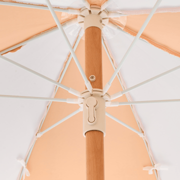 Parasoll utendørs 155 cm Mondello - hvit/oransje - Hagemøbler & utemiljø - Solbeskyttelse - Parasoller - Strandparasoll