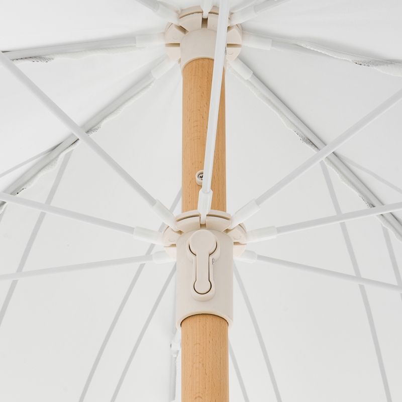 Parasoll utendørs 155 cm Mondello - hvit/svart - Hagemøbler & utemiljø - Solbeskyttelse - Parasoller - Strandparasoll