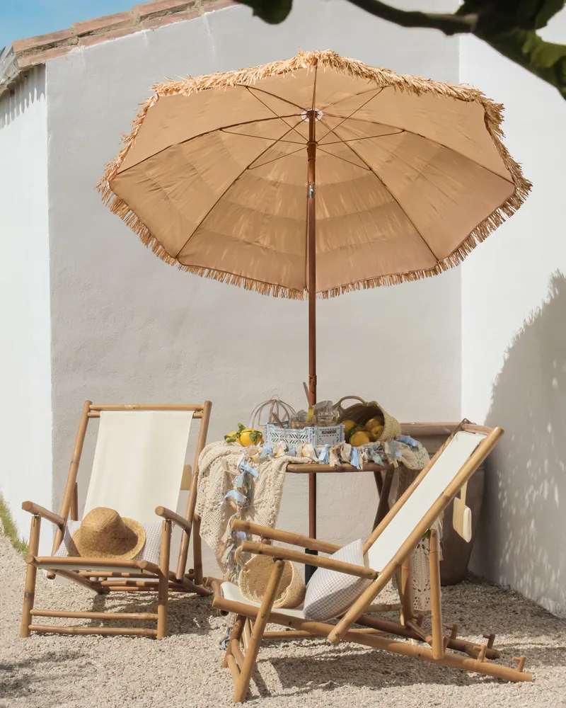 Parasoll utendørs 175 cm Civetta - naturlig/brun - Hagemøbler & utemiljø - Solbeskyttelse - Parasoller - Balkongparasoll