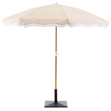 Parasoll utendørs 232 cm Sestriere - beige/hvit/brun - Hagemøbler & utemiljø - Solbeskyttelse - Parasoller - Balkongparasoll