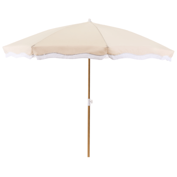 Parasoll utendørs 232 cm Sestriere - beige/hvit/brun - Hagemøbler & utemiljø - Solbeskyttelse - Parasoller - Balkongparasoll