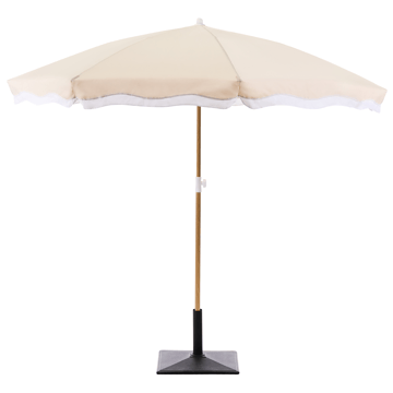 Parasoll utendørs 232 cm Sestriere - beige/hvit/brun - Hagemøbler & utemiljø - Solbeskyttelse - Parasoller - Balkongparasoll