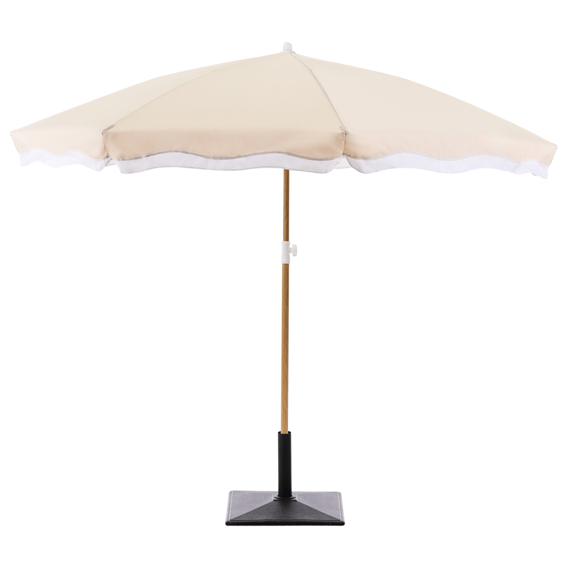 Parasoll utendørs 232 cm Sestriere - beige/hvit/brun - Hagemøbler & utemiljø - Solbeskyttelse - Parasoller - Balkongparasoll