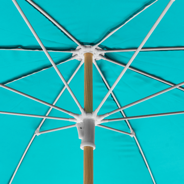 Parasoll utendørs 232 cm Sestriere - blå/hvit/brun - Hagemøbler & utemiljø - Solbeskyttelse - Parasoller - Balkongparasoll