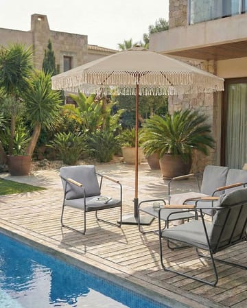 Parasoll utendørs 258 cm Murasa - beige/brun - Hagemøbler & utemiljø - Solbeskyttelse - Parasoller - Balkongparasoll