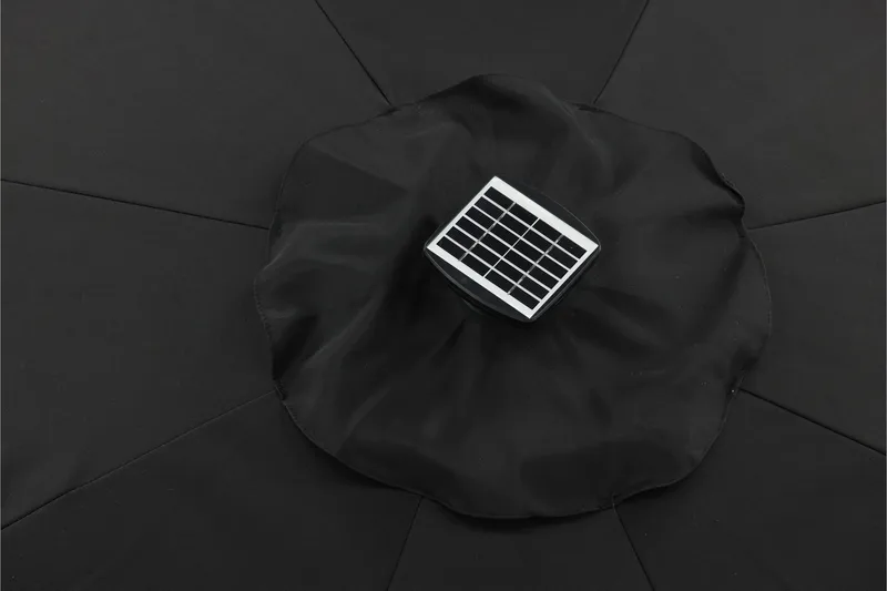 Sabal Parasoll 270 cm med LED - Svart - Hagemøbler & utemiljø - Solbeskyttelse - Parasoller