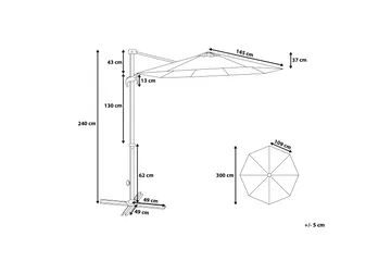 Savona Parasoll 240 cm - Beige - Hagemøbler & utemiljø - Solbeskyttelse - Parasoller - Hengeparasoll