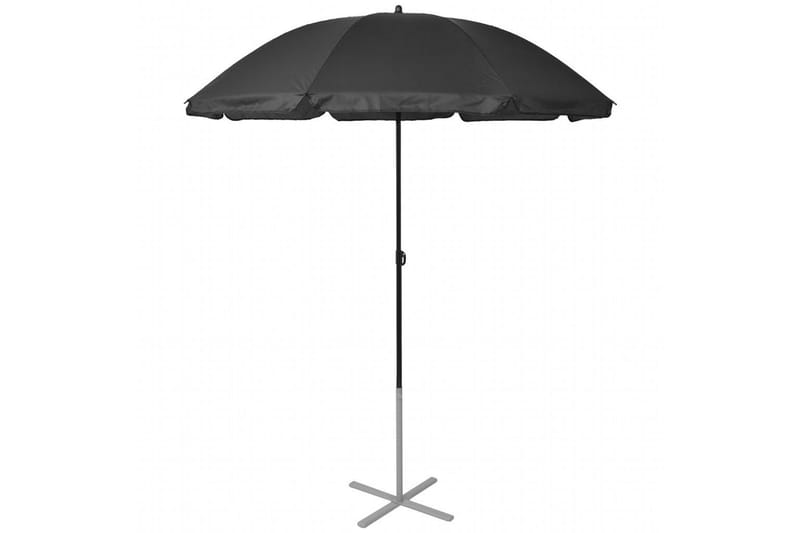 Solsenger med parasoll aluminium svart - Svart - Parasoller