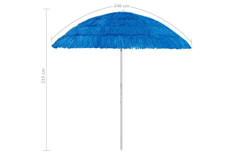 Strandparasoll blå 240 cm - Blå - Parasoller