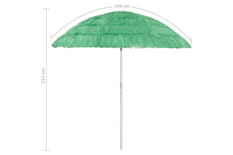 Strandparasoll grønn 240 cm - grønn - Parasoller