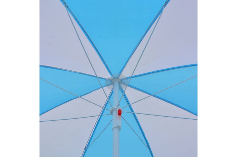 Strandparasoll med sidevegger blå og hvit 180 cm stoff - Flerfarget - Strandparasoll