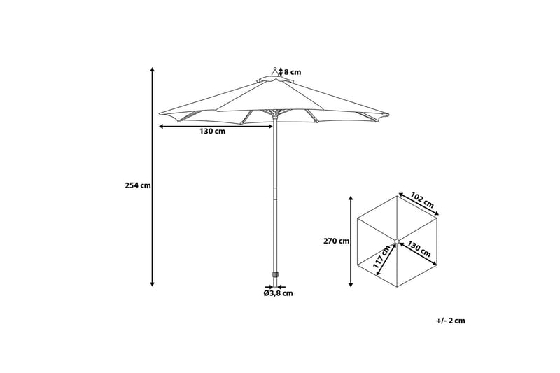 Tuscany Ii Parasoll 254 cm - Blå - Hagemøbler & utemiljø - Solbeskyttelse - Parasoller