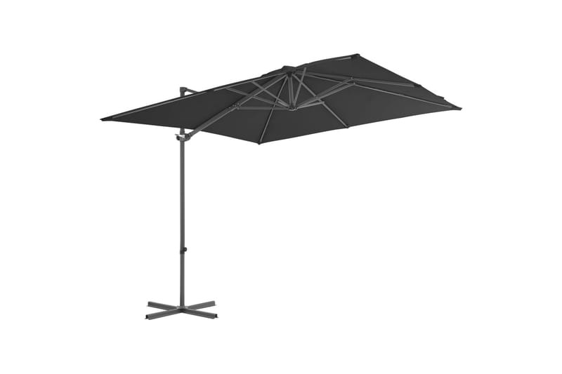 Utendørs parasoll med brbar base antrasitt - Parasoller