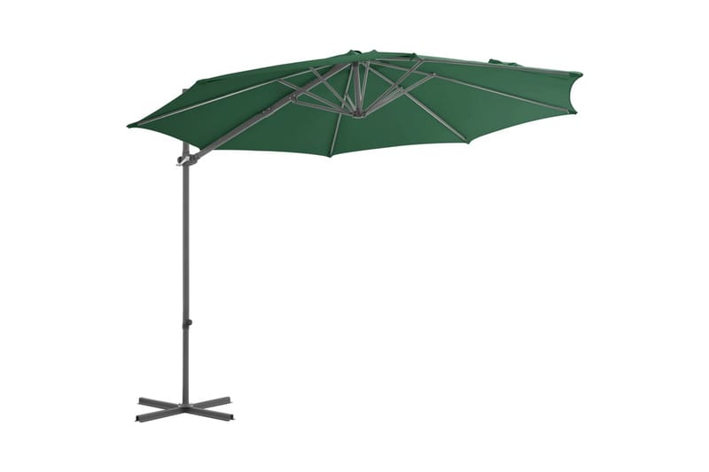 Utendørs parasoll med brbar base grønn - Parasoller