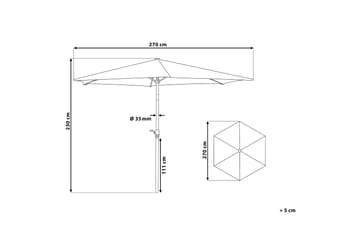 Varese Ii Parasoll 230 cm - Lysegrå - Hagemøbler & utemiljø - Solbeskyttelse - Parasoller