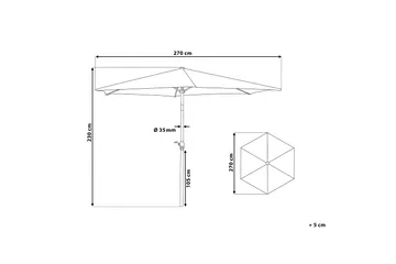 Varese Parasoll 230 cm - Blå - Hagemøbler & utemiljø - Solbeskyttelse - Parasoller