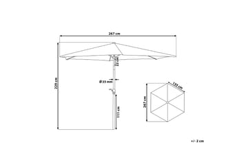 Varese Parasoll 230 cm - Grå - Hagemøbler & utemiljø - Solbeskyttelse - Parasoller