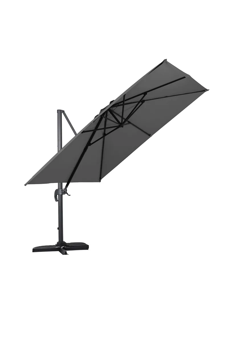 Vienna stort hengeparasoll 3 m i aluminium - Svart - Hagemøbler & utemiljø - Solbeskyttelse - Parasoller - Hengeparasoll