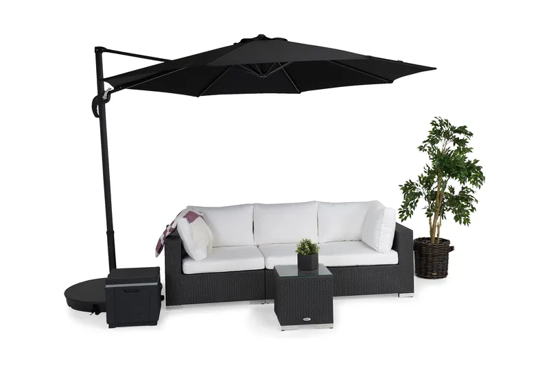 Vienna Parasoll 3 m - Svart - Hagemøbler & utemiljø - Solbeskyttelse - Parasoller - Hengeparasoll