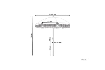 Parasolll Teulon 150 cm - Gul/Hvit/Lys Brun - Hagemøbler & utemiljø - Solbeskyttelse - Parasoller