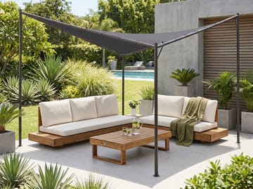 Paviljong Aventine 300 cm Stål - Grå/Svart - Hagemøbler & utemiljø - Solbeskyttelse - Pergola