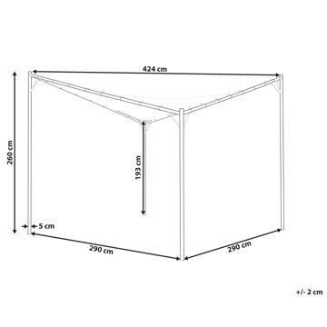 Paviljong Aventine 300 cm Stål - Grå/Svart - Hagemøbler & utemiljø - Solbeskyttelse - Pergola