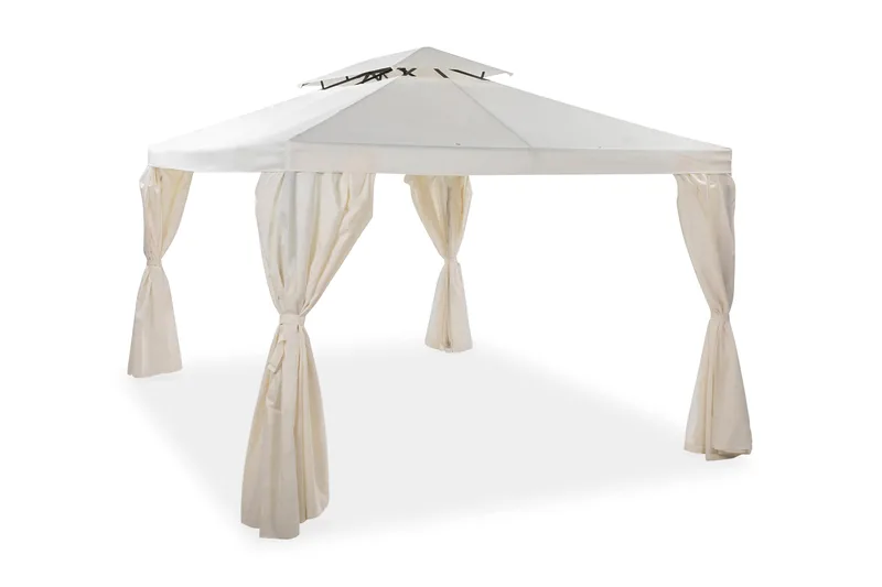 Bermuda komplett paviljong inkl. tak og vegger 3x3 m - Offwhite - Hagemøbler & utemiljø - Solbeskyttelse - Paviljong - Komplett paviljong