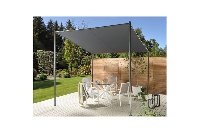 Hagepergola Vimino - Grå, svart - Hagemøbler & utemiljø - Solbeskyttelse - Paviljong - Komplett paviljong