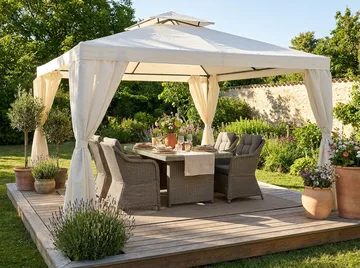 Bermuda Komplett Paviljong 3x4 m - Inkl. Vegger Naturhvit - Hagemøbler & utemiljø - Solbeskyttelse - Paviljong - Komplett paviljong