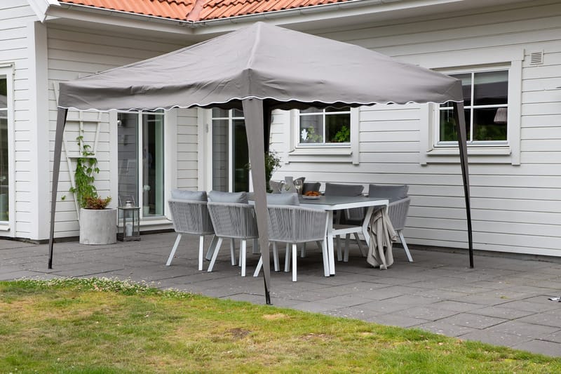 Easy Up Paviljong 295x295 cm - Hvit/brun - Hagemøbler & utemiljø - Solbeskyttelse - Paviljong - Komplett paviljong