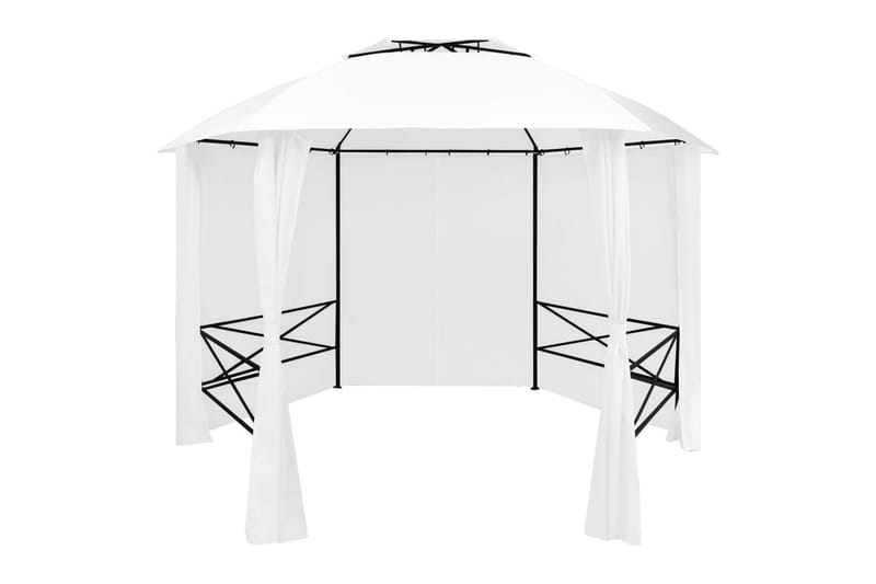 Hagetelt med gardiner 360x312x265 cm hvit 180 g/m² - Hvit - Komplett paviljong