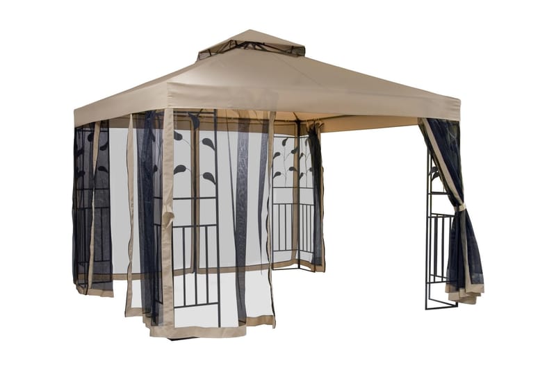 Leafie Paviljong 300x300 cm Stålramme, Brun/Beige
