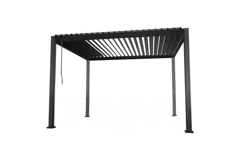Mirador Paviljong 3x3x2,5 m med gardiner Mörkgrå Dark grey - Hagemøbler & utemiljø - Solbeskyttelse - Paviljong - Komplett paviljong