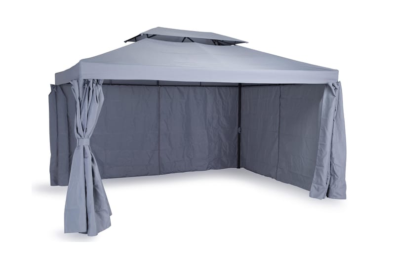 Paviljong Bermuda 3x4 m - Lysegrå - Hagemøbler & utemiljø - Solbeskyttelse - Paviljong - Komplett paviljong