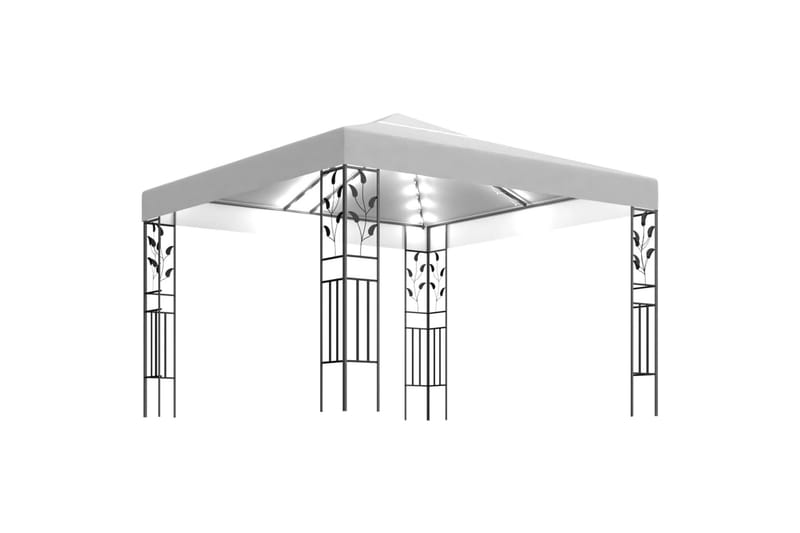 Paviljong med lysslynge 3x3 m hvit 180 g/m² - Hvit - Komplett paviljong