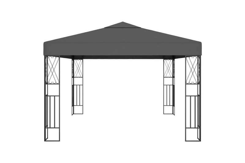 Paviljong med lysslynge 3x4 m antrasitt stoff - Antrasittgrå - Komplett paviljong