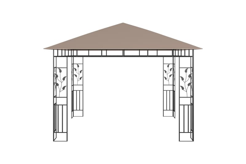 Paviljong med myggnett 3x3x2,73 m gråbrun 180 g/m² - Taupe - Komplett paviljong