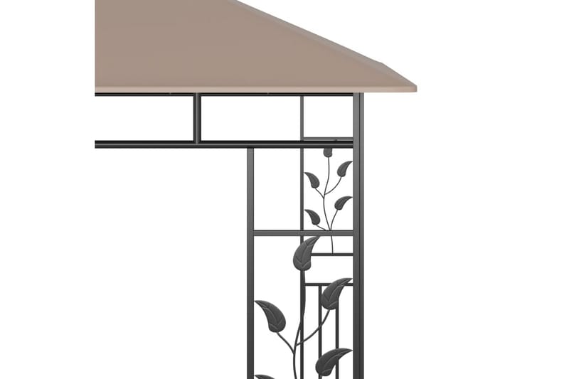 Paviljong med myggnett 3x3x2,73 m gråbrun 180 g/m² - Taupe - Komplett paviljong