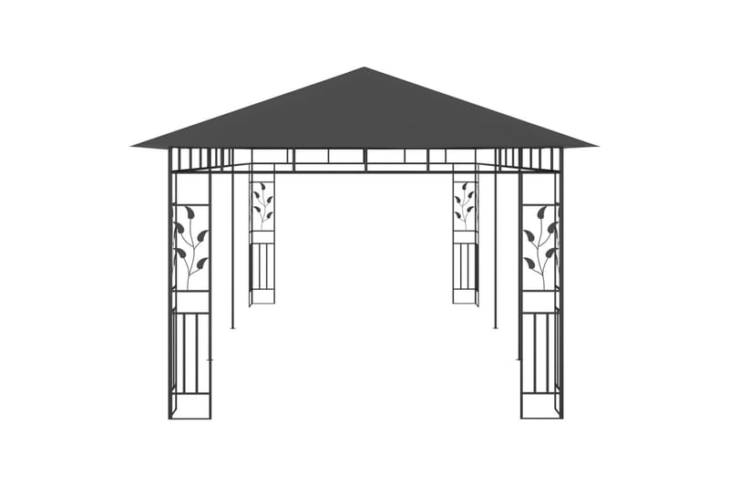 Paviljong med myggnett 6x3x2,73 m antrasitt - Komplett paviljong