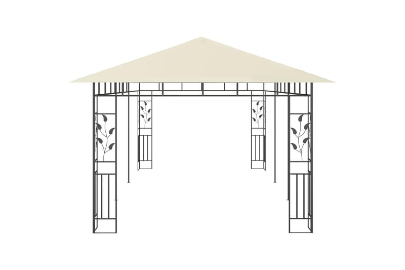 Paviljong med myggnett 6x3x2,73 m kremhvit - Komplett paviljong