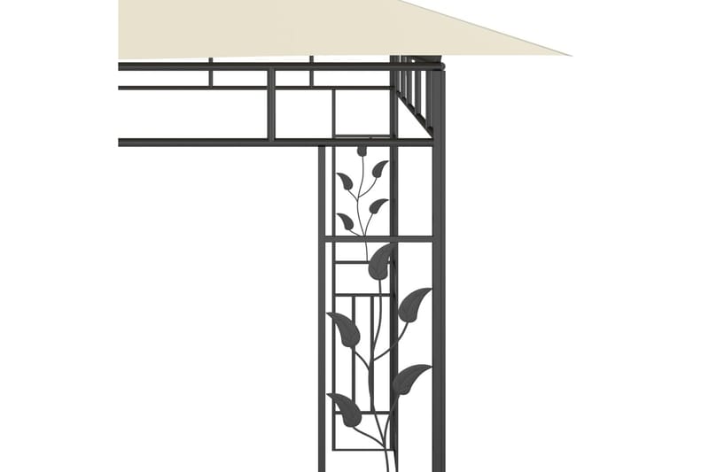 Paviljong med myggnett 6x3x2,73 m kremhvit - Komplett paviljong