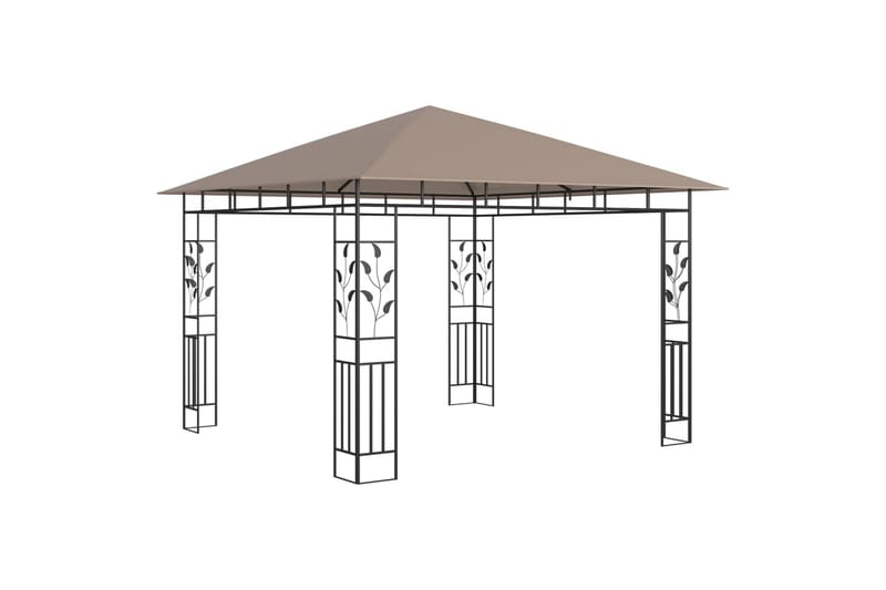 Paviljong med myggnett og lysslynge 3x3x2,73 m 180 g/m² - Taupe - Komplett paviljong