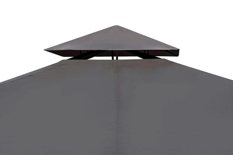 Paviljong med tak 3x3 m mørkegrå - Grå - Komplett paviljong