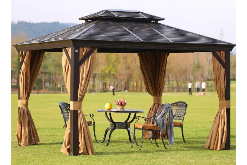 Sunsetia Paviljong 300x400x270 cm - Brun/Beige - Hagemøbler & utemiljø - Solbeskyttelse - Paviljong - Komplett paviljong