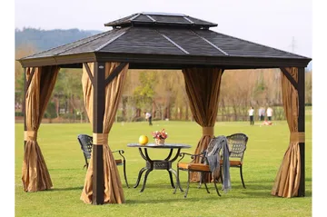 Sunsetia Paviljong 300x400x270 cm - Brun/Beige - Hagemøbler & utemiljø - Solbeskyttelse - Paviljong - Komplett paviljong