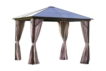 Sunsetia Paviljong 300x300x267 cm Polykarbonattak - Brun/Beige - Hagemøbler & utemiljø - Solbeskyttelse - Paviljong - Komplett paviljong