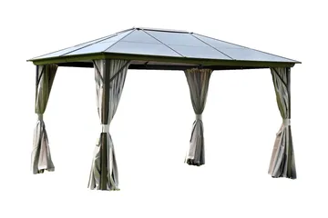 Sunsetia Paviljong 300x300x270 cm Polykarbonattak - Brun/Beige - Hagemøbler & utemiljø - Solbeskyttelse - Paviljong - Komplett paviljong